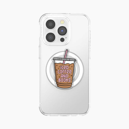 Iced Coffee And Books Magnetic Phone Grip Holder Jellypine
