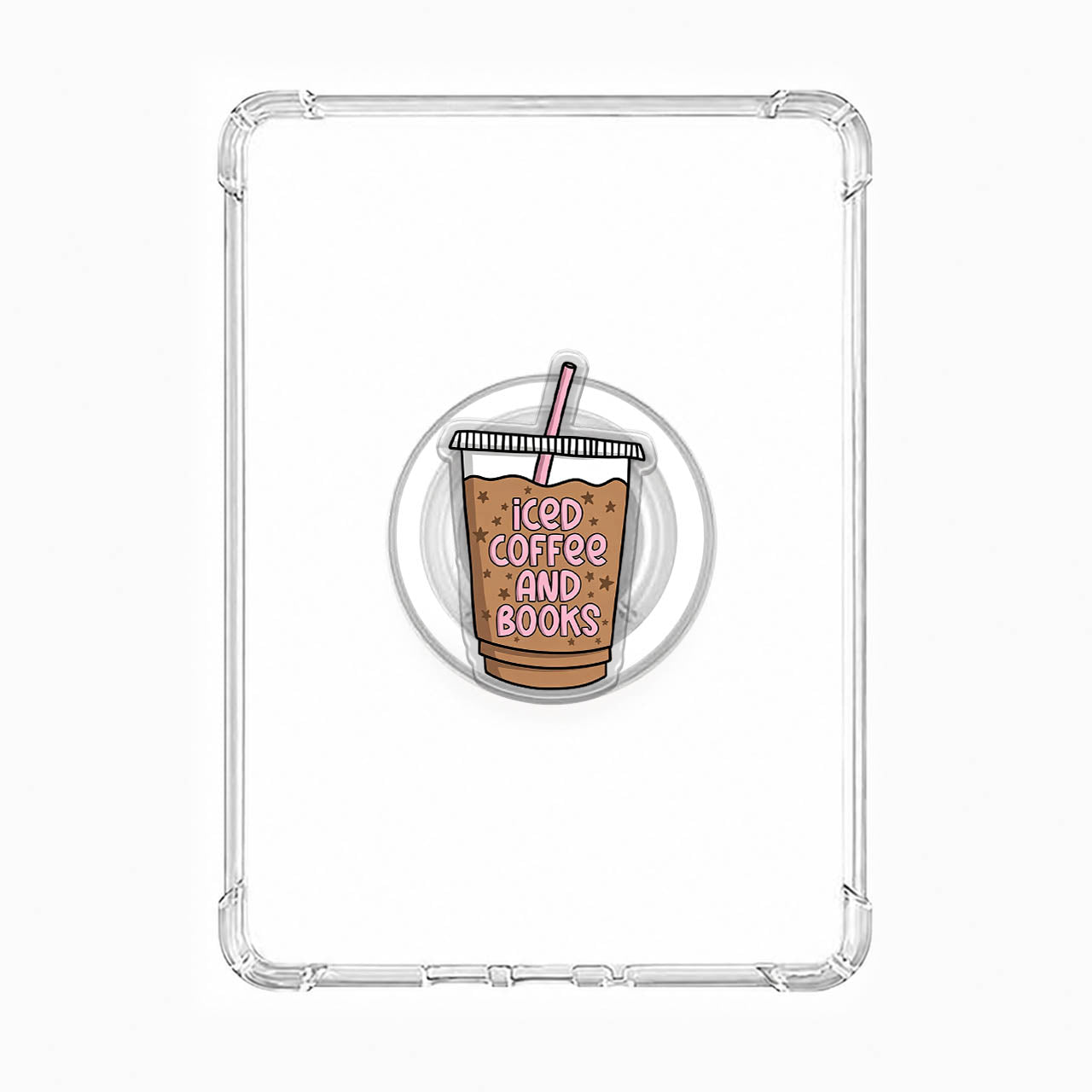 Iced Coffee And Books Magnetic Phone Grip Holder Jellypine