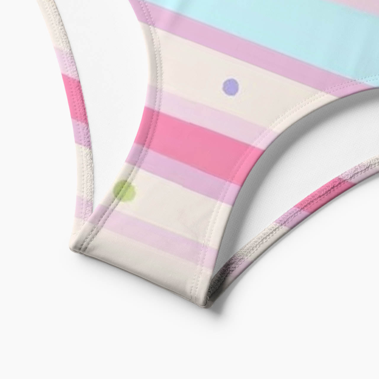 Marshmallow Rainbow Stripe Print Bikini Set