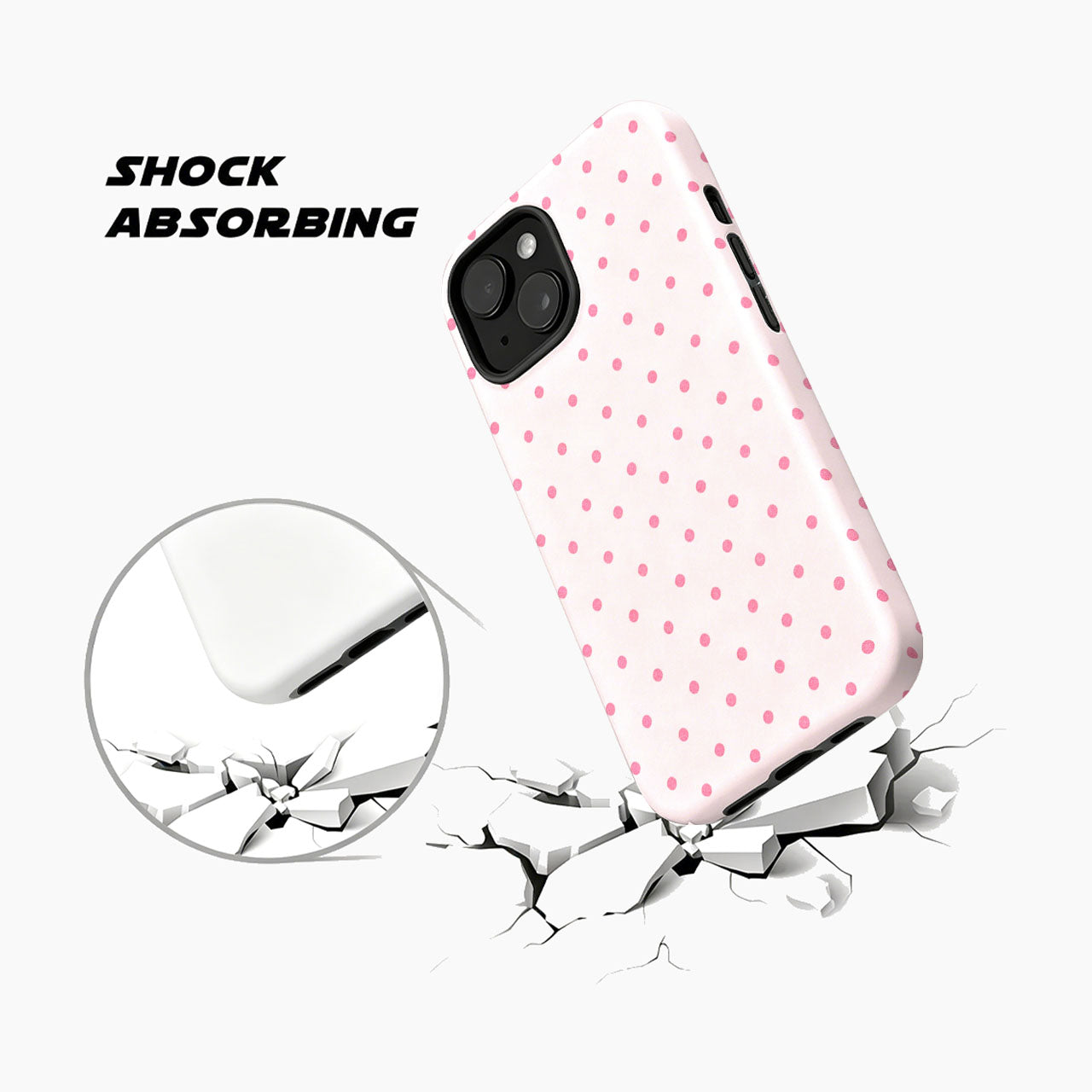Soft Pink Polka Dot Sunny Lemon Dots Phone Case