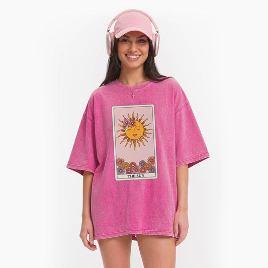 The SUN Tarot Card Washed Tees