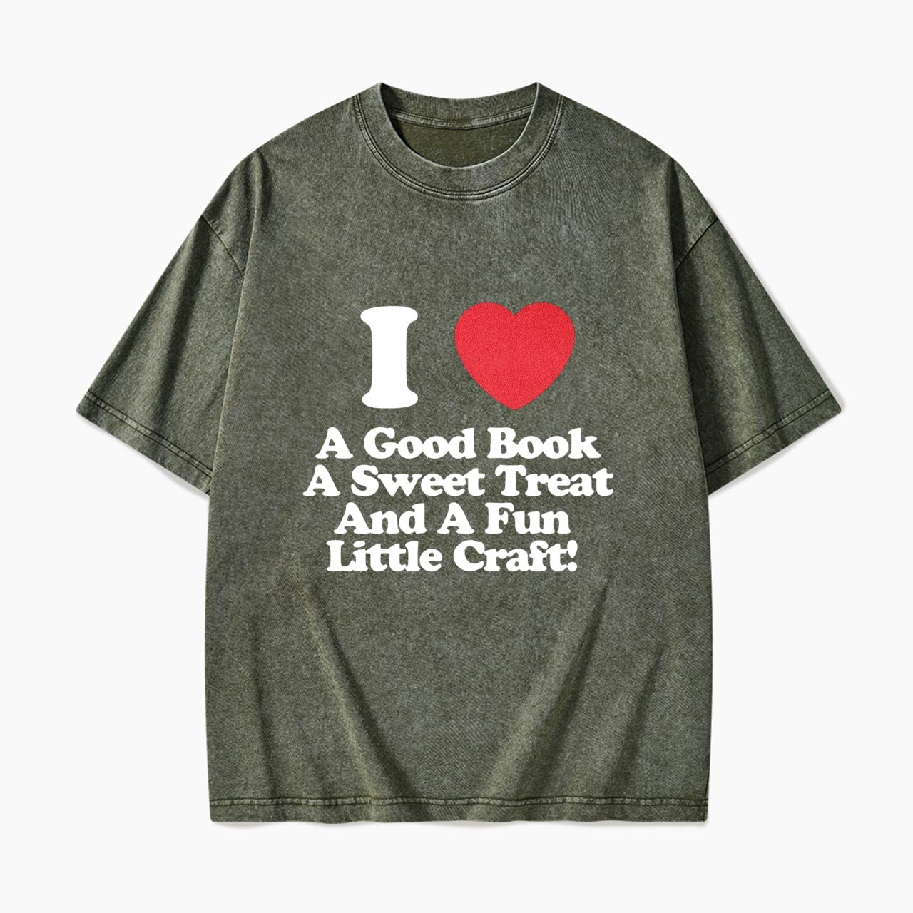 I Love Books Treats And Crafts Washed Tees