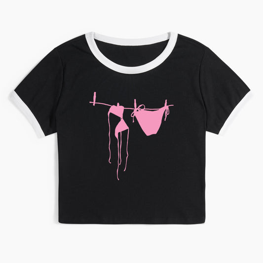 Pink Bikini Ringer Tee