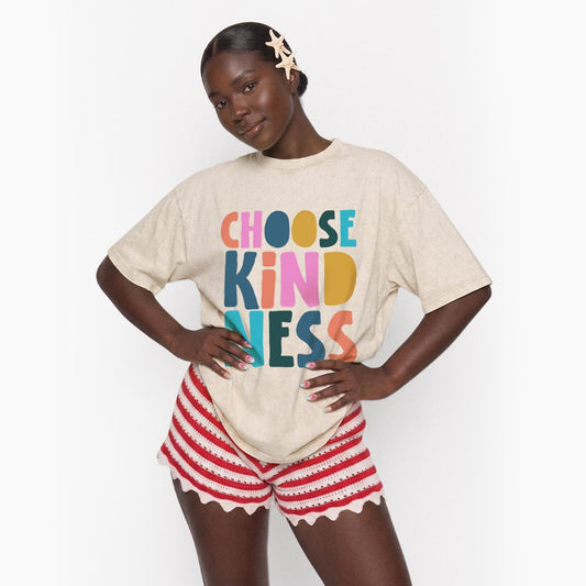 Choose Kindness Motivational Washed Tees