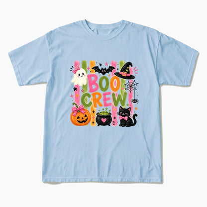 Striped Boo Crew Halloween T Shirts