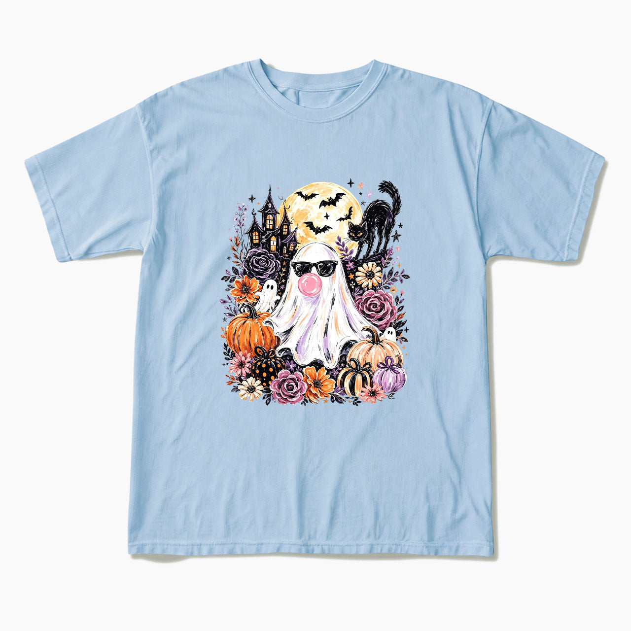 Ghost Blowing Bubble Gum Halloween T Shirts