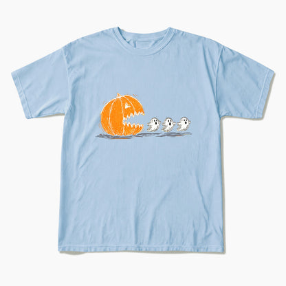 Pumpkin Chasing Ghost Halloween T Shirts