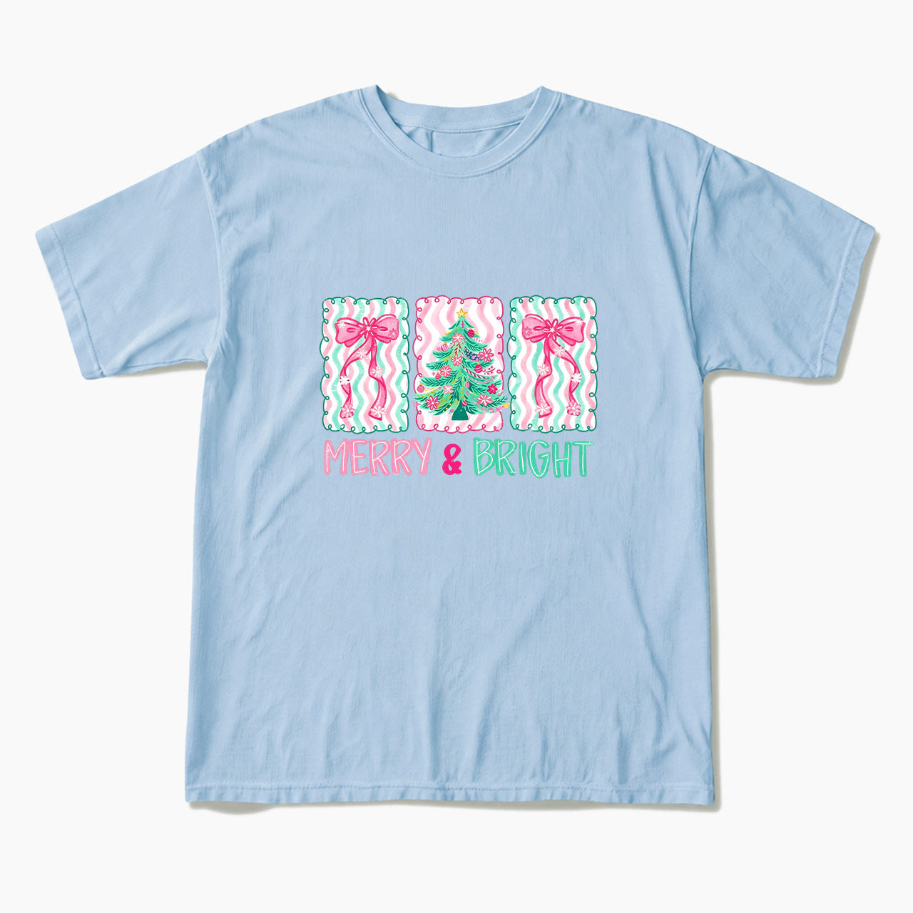 Merry Bright Floral Coquette Christmas T Shirts