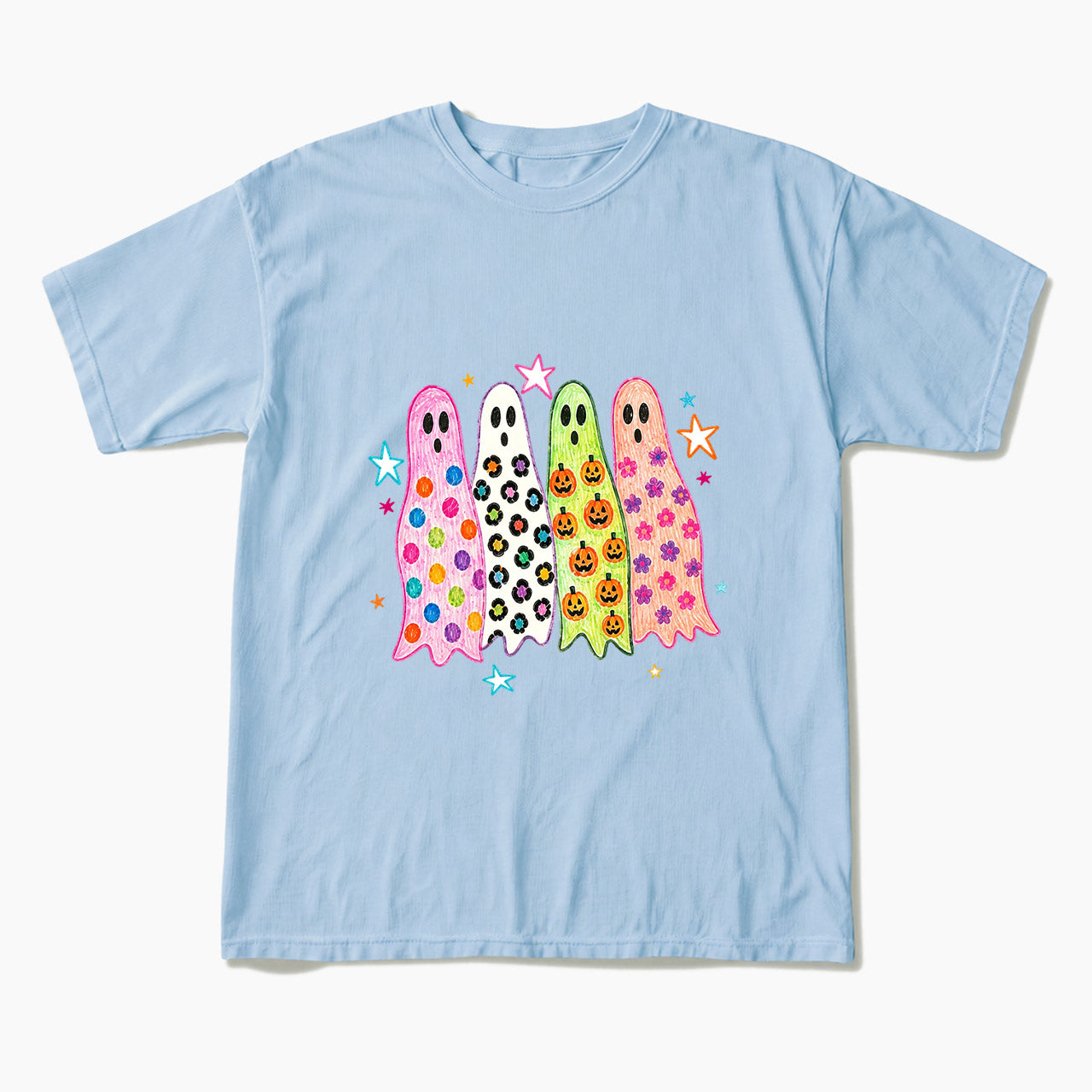 Colorful Leopard Ghost Halloween T Shirts