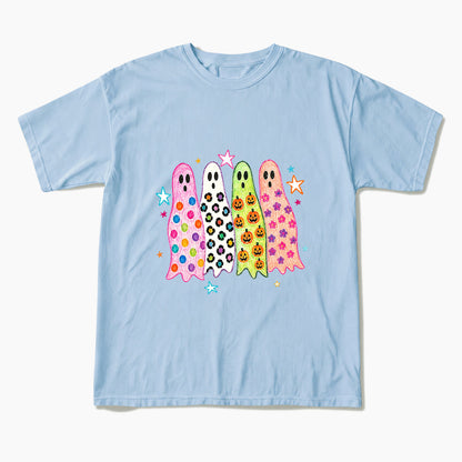Colorful Leopard Ghost Halloween T Shirts