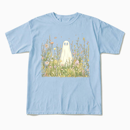 Cute Ghost with Wildflowers T Shirts