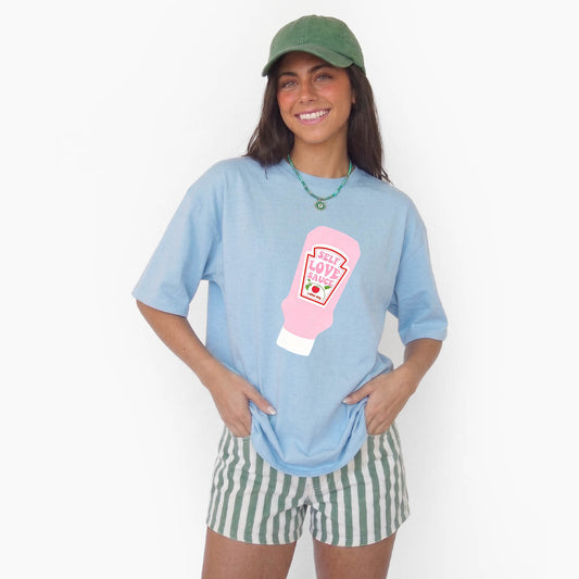 Pink Self Love Sauce Bottle T Shirts