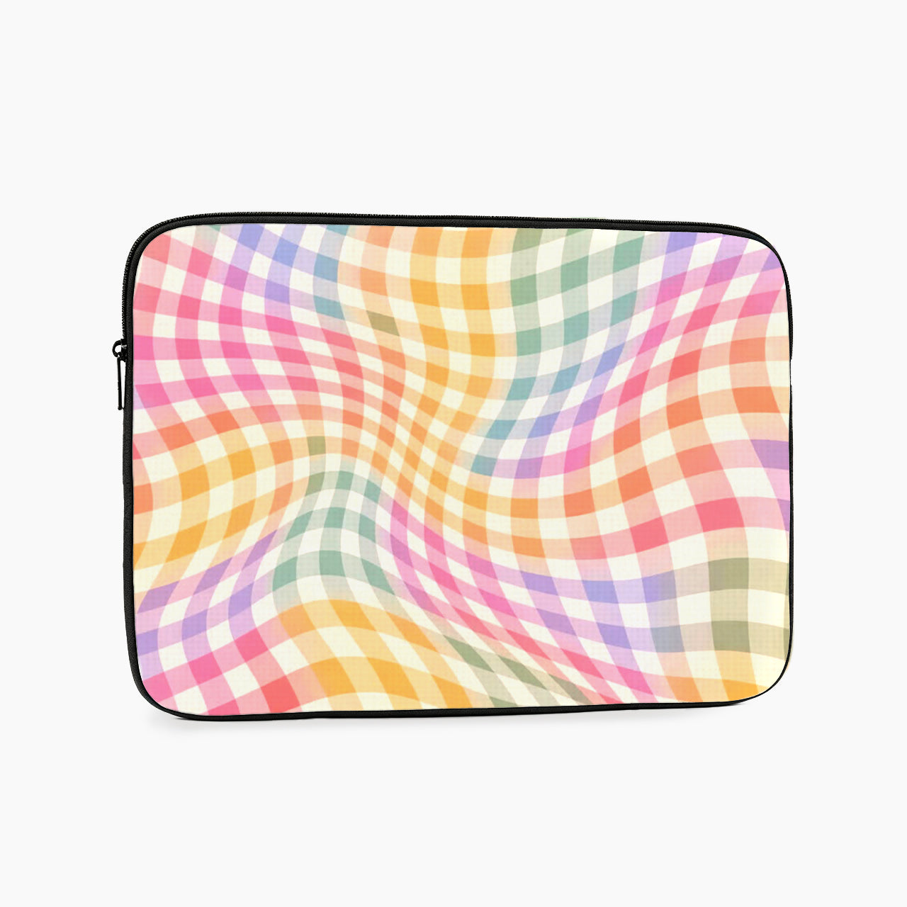 Wavy Rainbow Gingham Laptop Sleeve