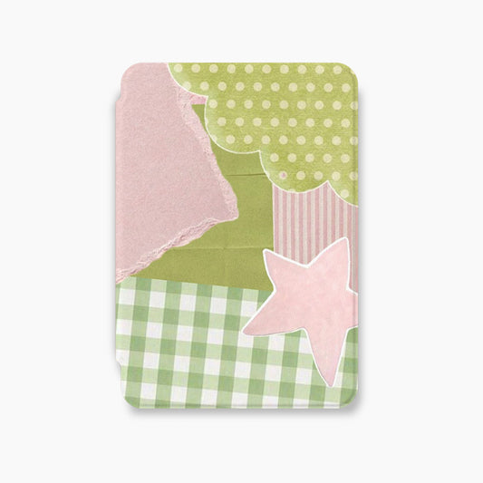 Soft Pink Green Gingham Kindle Case
