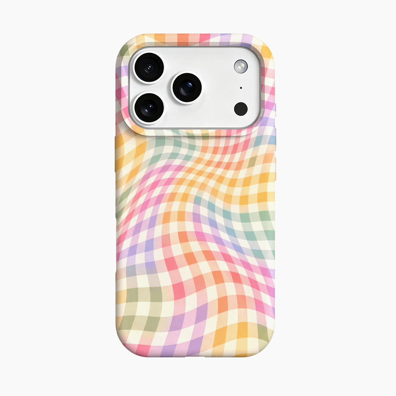 Wavy Rainbow Gingham Phone Case