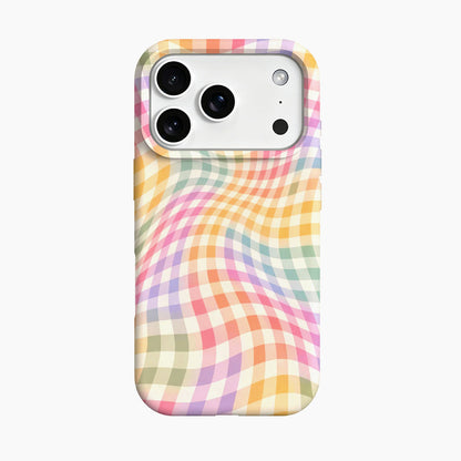 Wavy Rainbow Gingham Phone Case