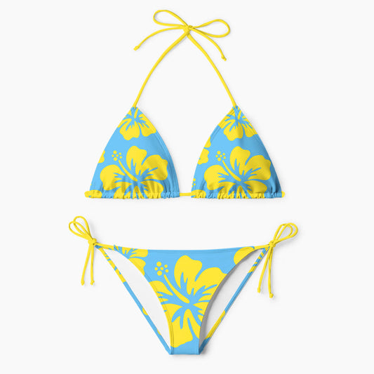 Blue Lagoon Hibiscus Bikini Sets