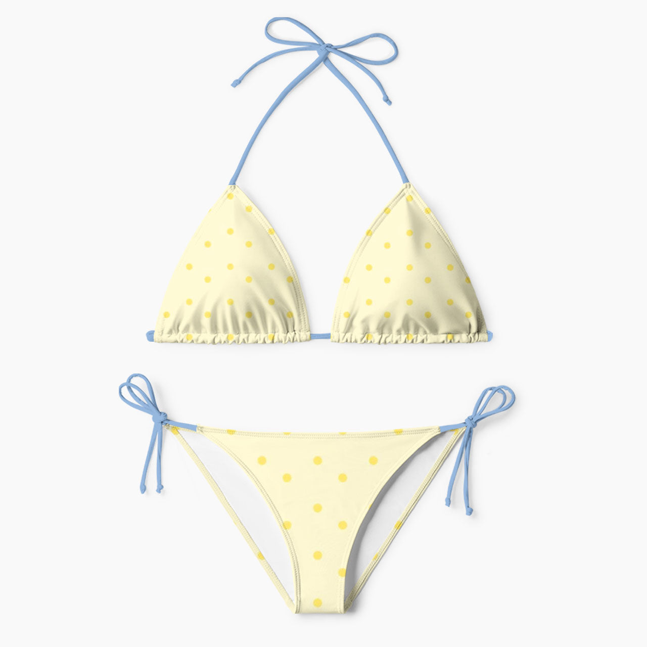 Sunny Lemon Dot Print Bikini Set
