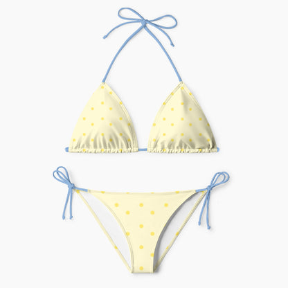Sunny Lemon Dot Print Bikini Set