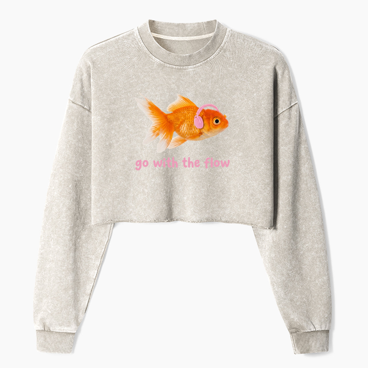 Go With the Flow Crop Washed Sweatshirts