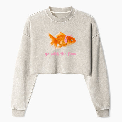 Go With the Flow Crop Washed Sweatshirts