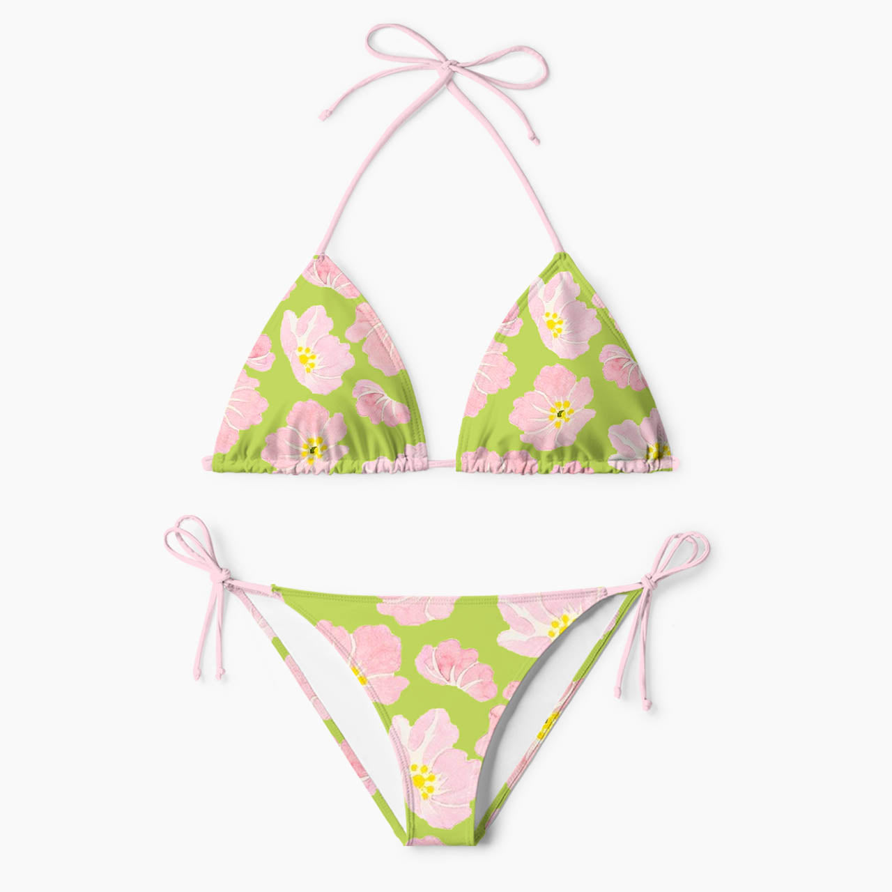 Matcha Blossom Floral Print Bikini Set