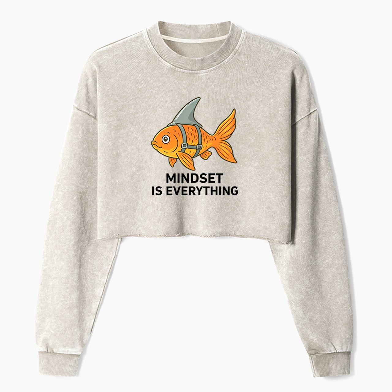 Mindset Is Everything Crop Washed Sweatshirts