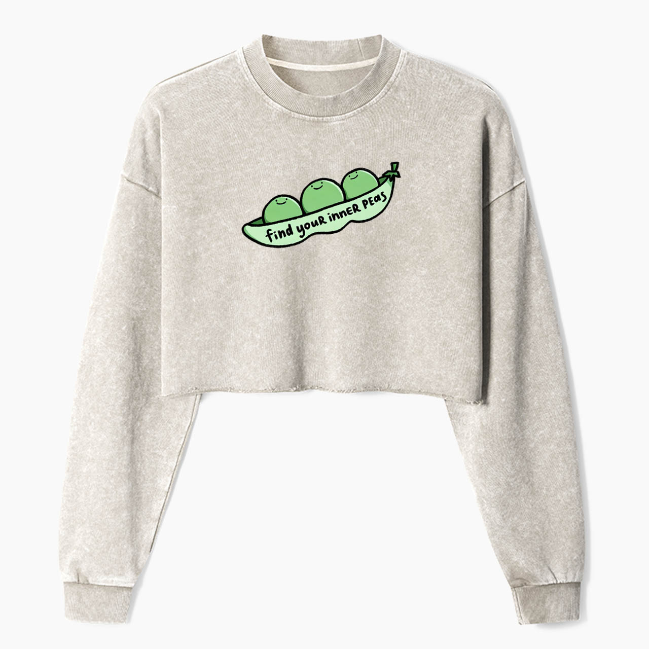 Find Your Inner Peas Crop Washed Sweatshirts