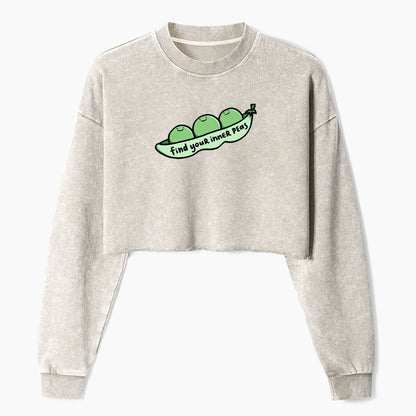 Find Your Inner Peas Crop Washed Sweatshirts