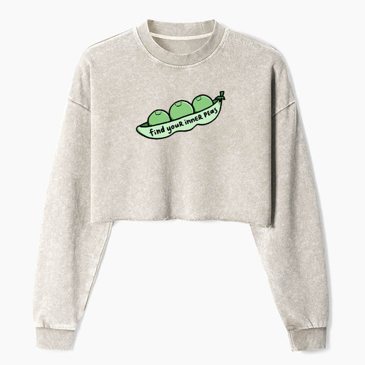 Find Your Inner Peas Crop Washed Sweatshirts