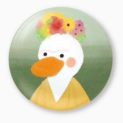 Floral Party Duck Pin Badge