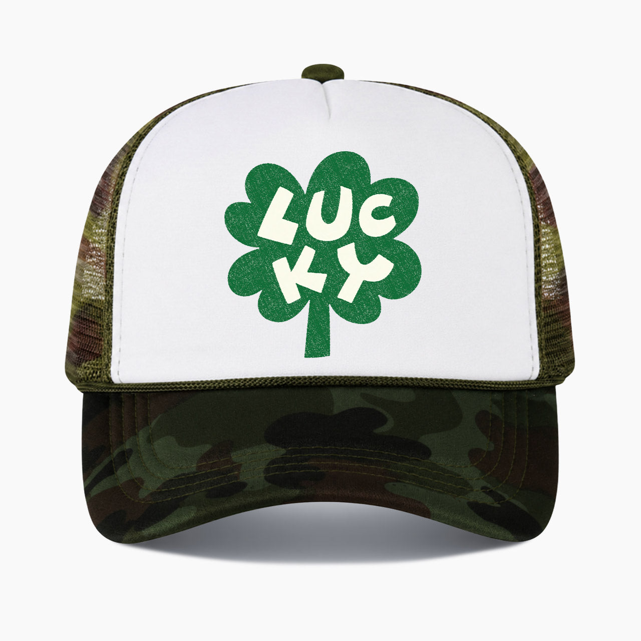 Lucky Clover Colorblock Trucker Hat