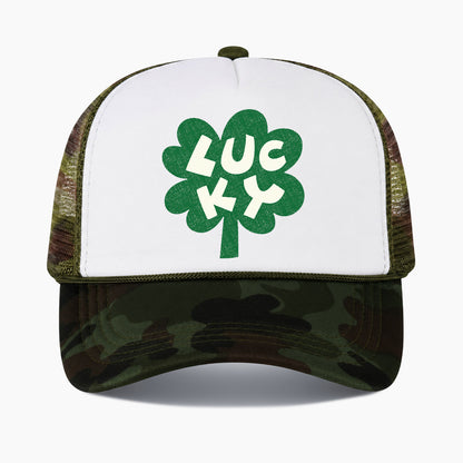 Lucky Clover Colorblock Trucker Hat