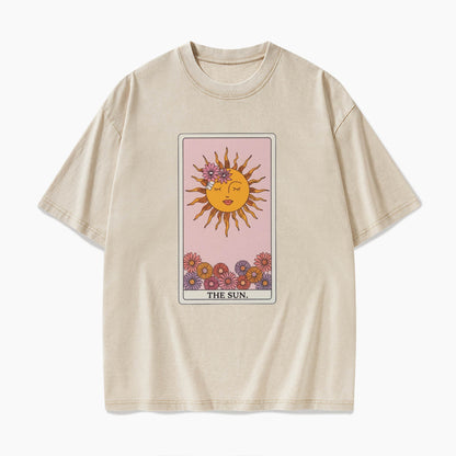 The SUN Tarot Card Washed Tees