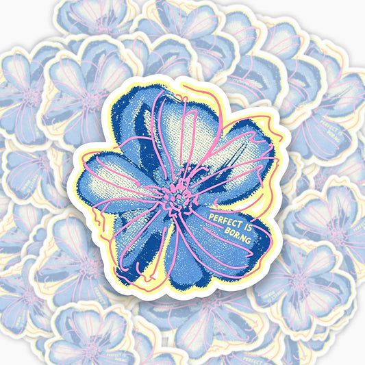 Perfect Is Boring Flower Sticker Jellypine