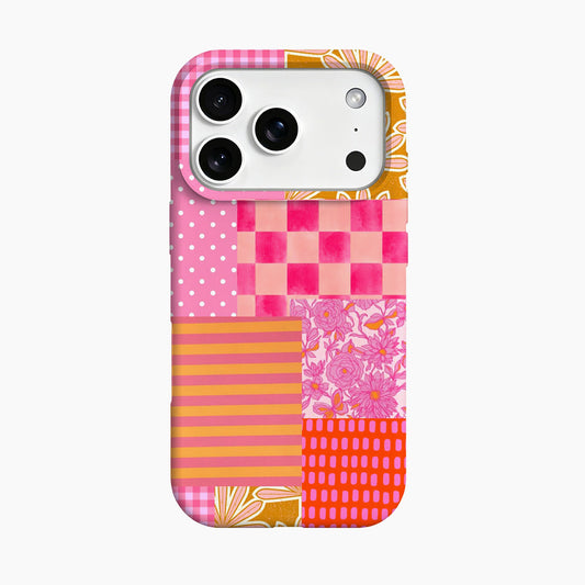 Pink Citrus Garden Blue Gingham Citrus Day Phone Case