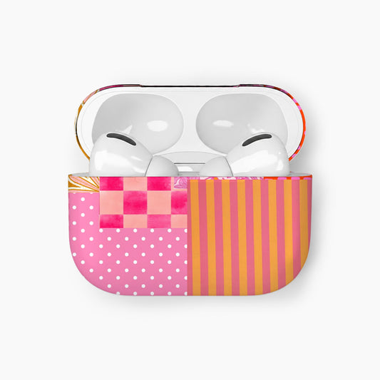 Pink Citrus Garden Blue Gingham Citrus Day Earphone Case