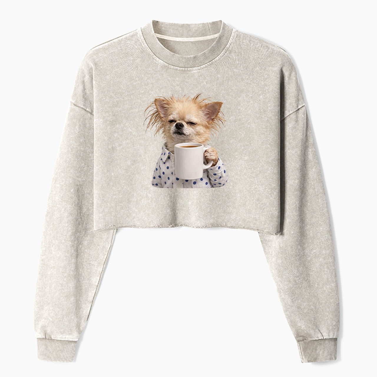 Morning Coffee Crop Washed Sweatshirts