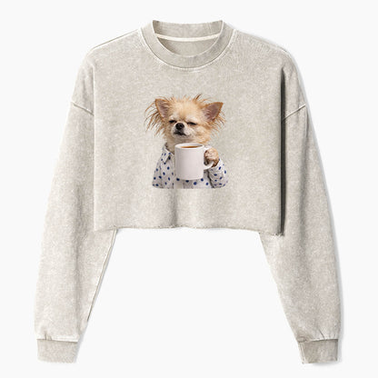 Morning Coffee Crop Washed Sweatshirts