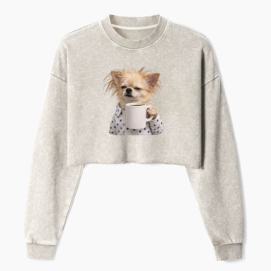 Morning Coffee Crop Washed Sweatshirts