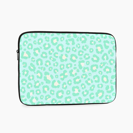 Refreshing Mint Leopard Print Laptop Sleeve