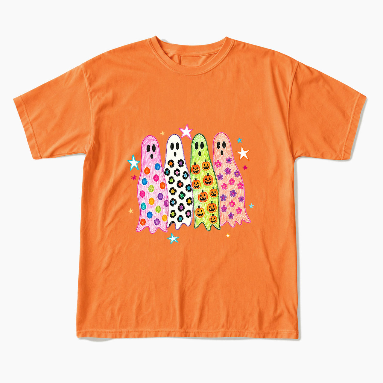 Colorful Leopard Ghost Halloween T Shirts