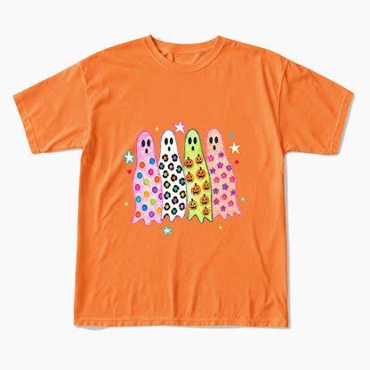 Colorful Leopard Ghost Halloween T Shirts