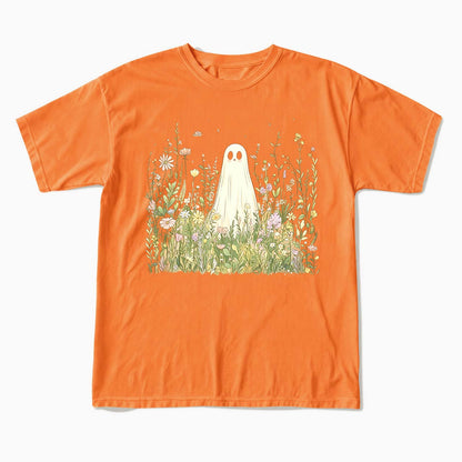 Cute Ghost with Wildflowers T Shirts