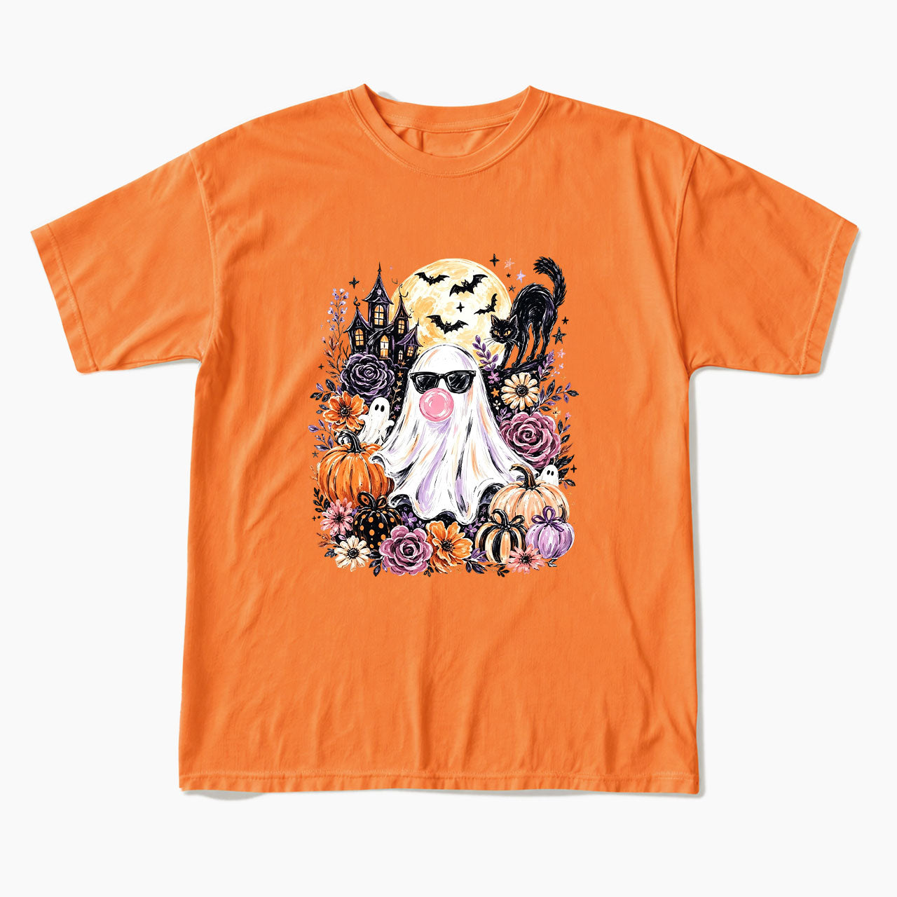Ghost Blowing Bubble Gum Halloween T Shirts