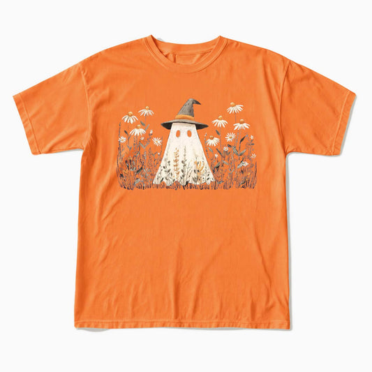 Floral Ghost Halloween T Shirts