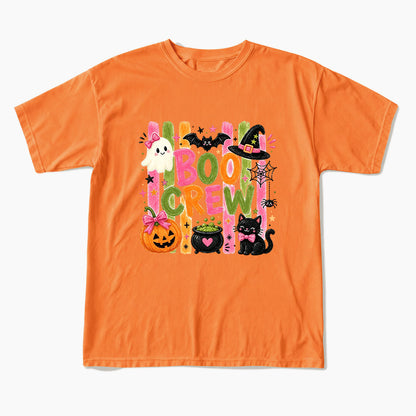 Striped Boo Crew Halloween T Shirts