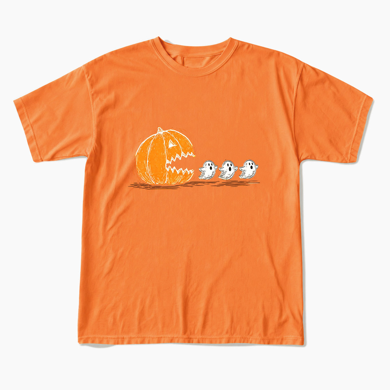 Pumpkin Chasing Ghost Halloween T Shirts
