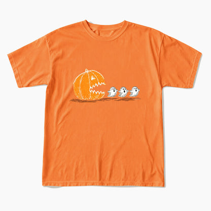 Pumpkin Chasing Ghost Halloween T Shirts
