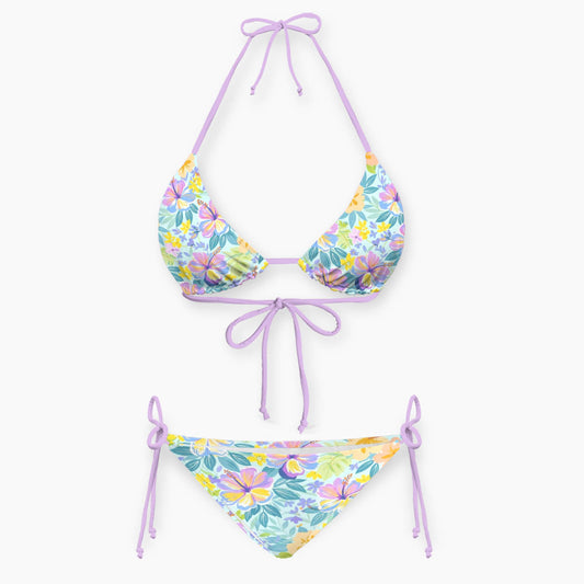 Pastel Breeze Tropical Floral Bikini Sets